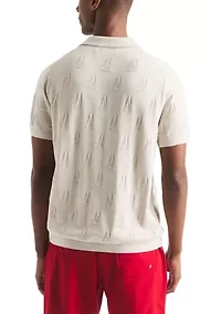 Printed Sweater Polo Shirt