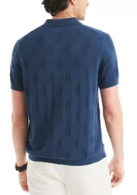 Printed Sweater Polo Shirt