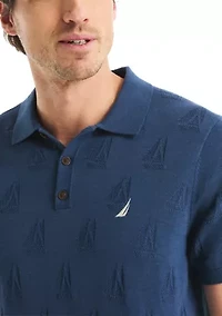 Printed Sweater Polo Shirt