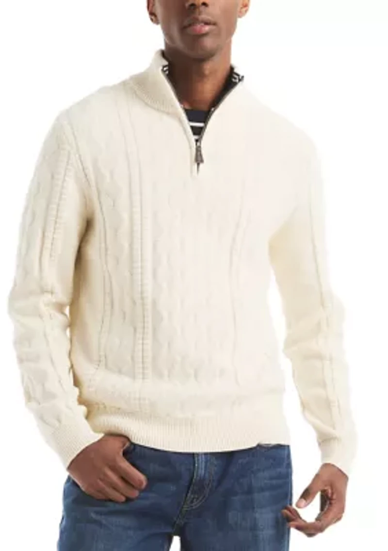 Men's 1/4 Zip Cable Knit Sweater