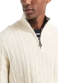 Men's 1/4 Zip Cable Knit Sweater