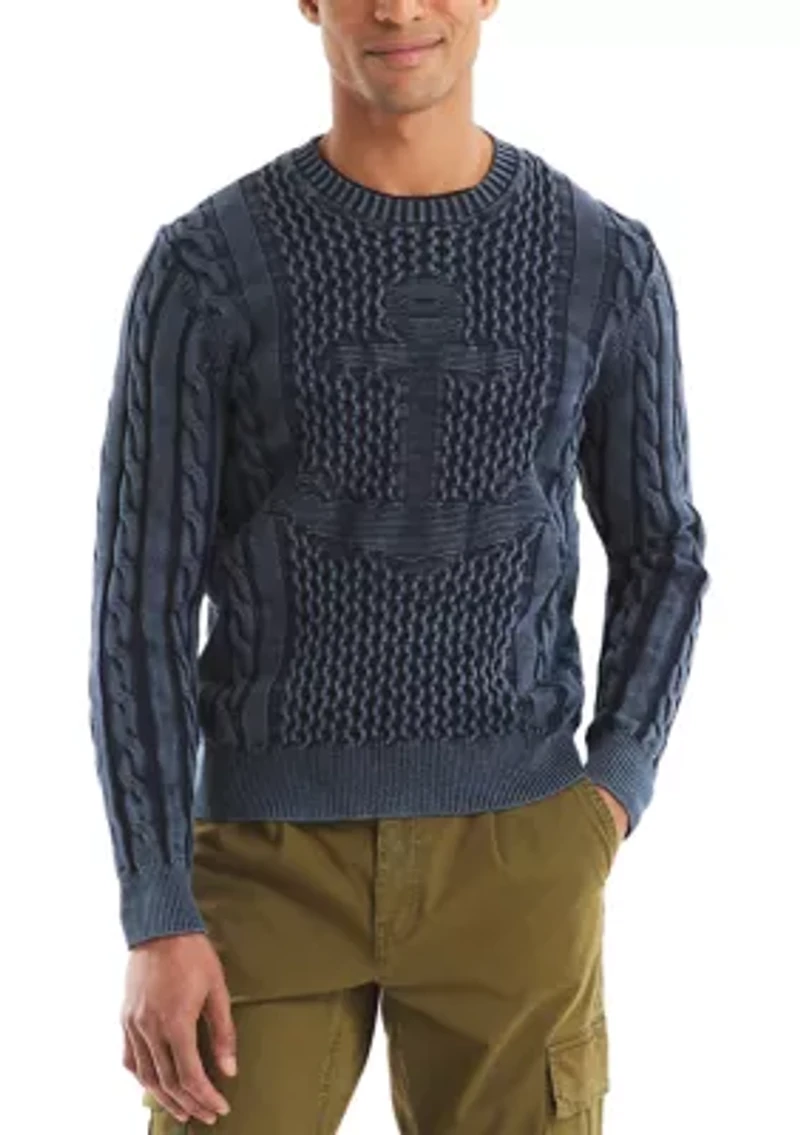 Men's Washed Anchor Sweater