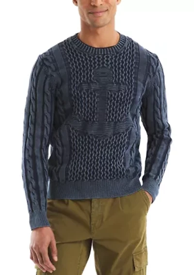 Men's Washed Anchor Sweater