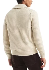 Men's Textured Cardigan with Shaw Collar