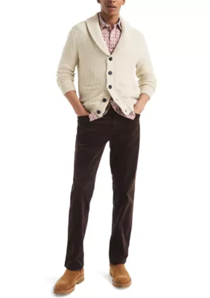 Men's Textured Cardigan with Shaw Collar