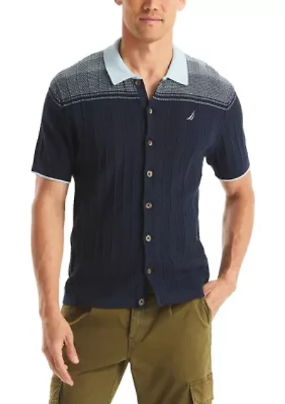 Short Sleeve Argyle Sweater