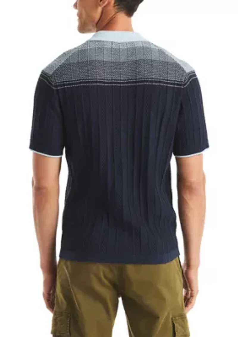 Short Sleeve Argyle Sweater