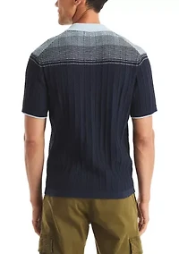 Short Sleeve Argyle Sweater