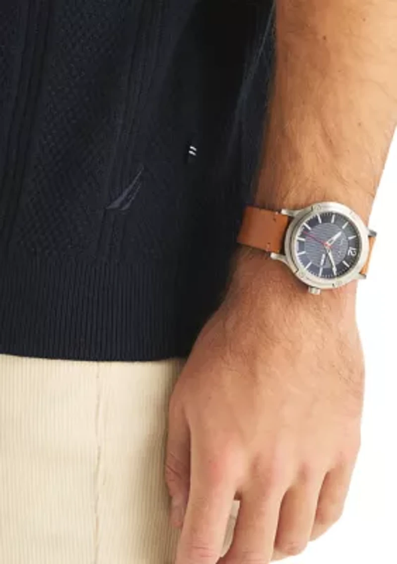 Men's Textured Open Front Sweater Polo