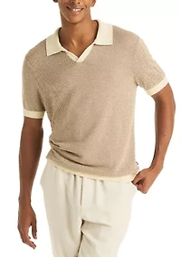 Men's Herringbone Sweater Polo