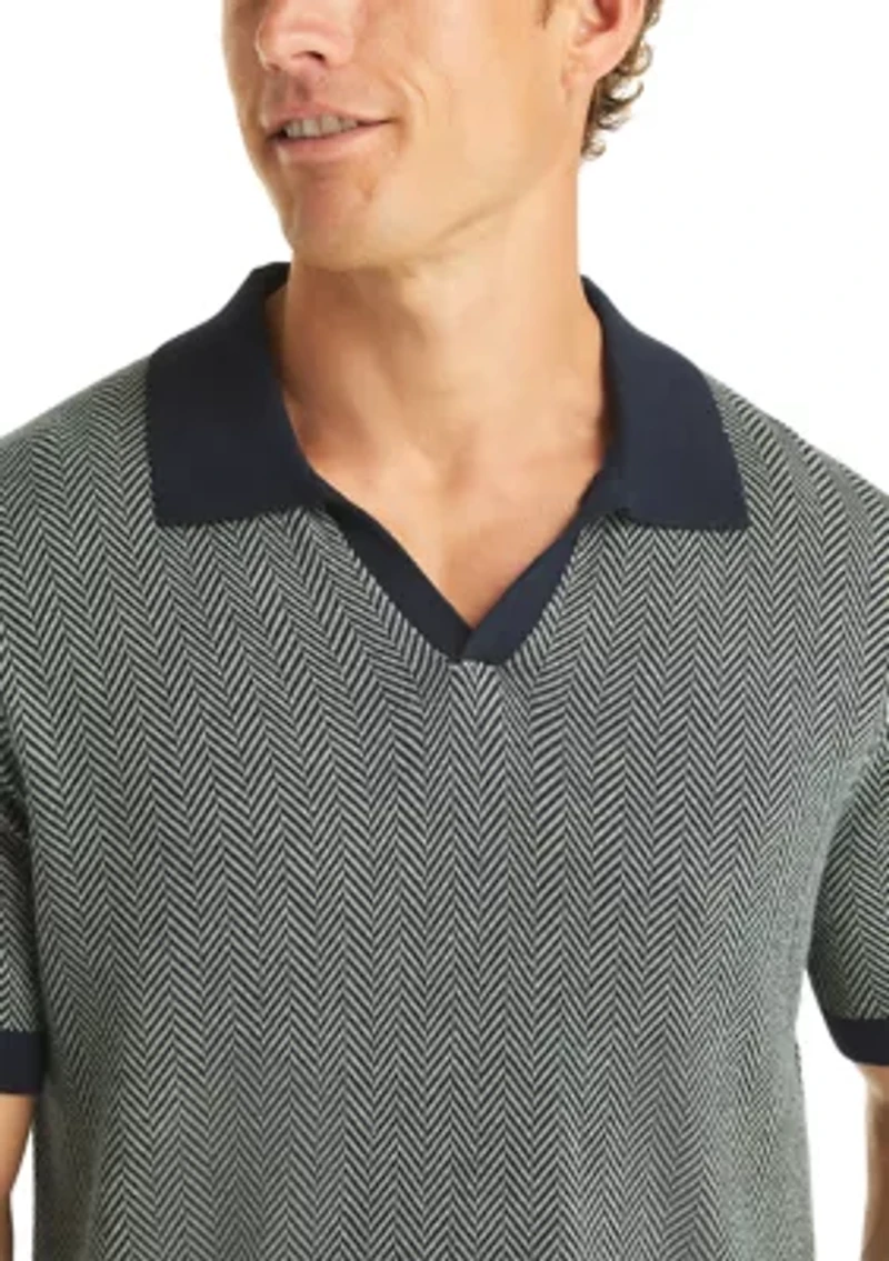 Men's Herringbone Sweater Polo
