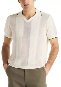 Men's Short Sleeve Johnny Collar Sweater