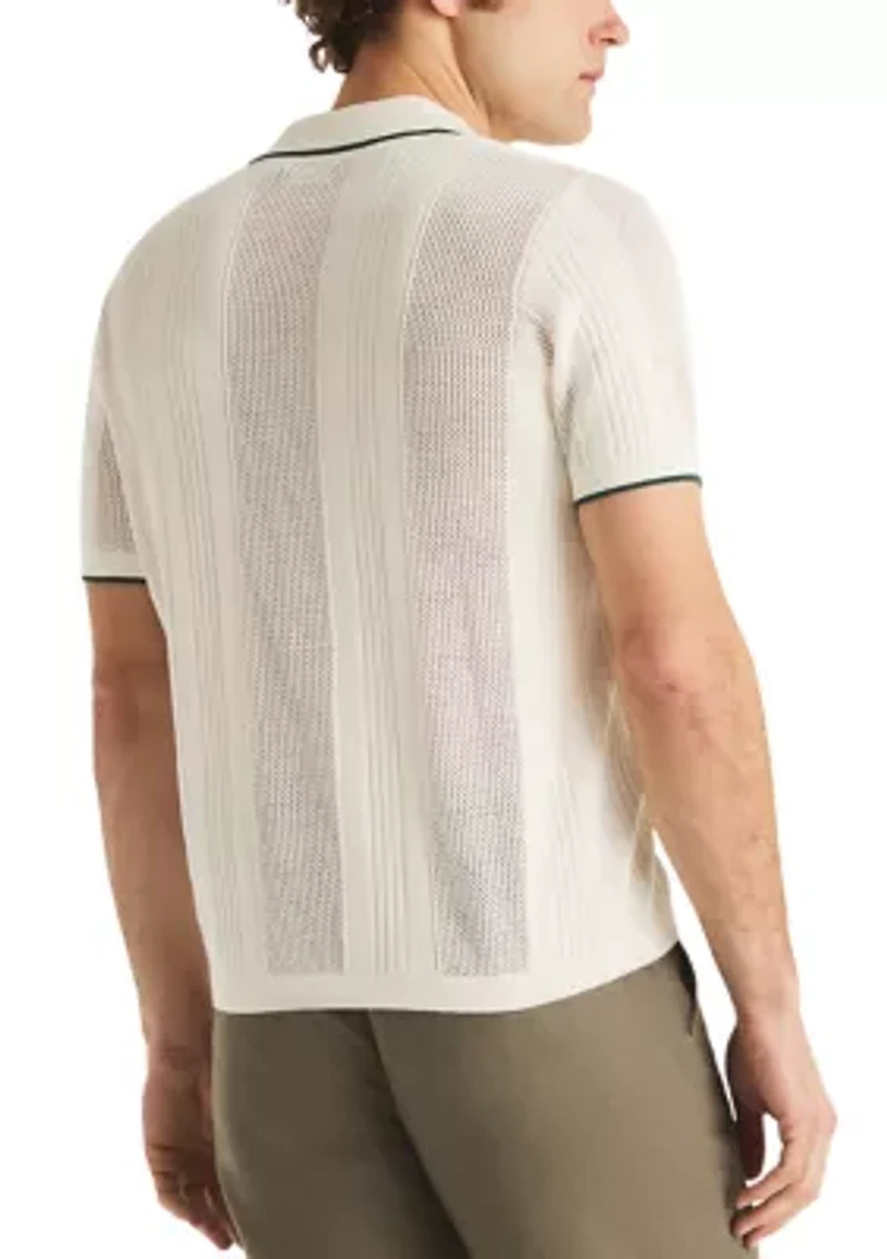 Men's Short Sleeve Johnny Collar Sweater