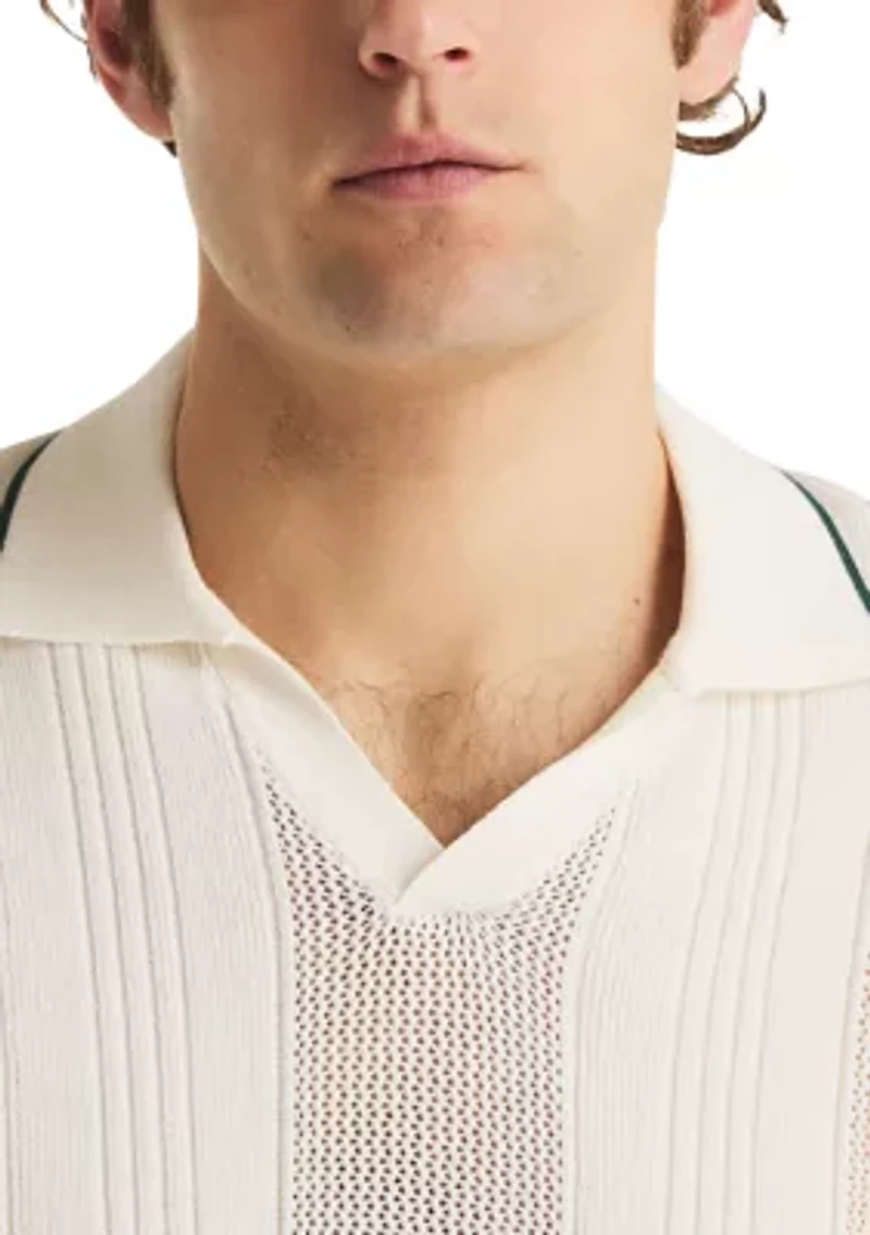 Men's Short Sleeve Johnny Collar Sweater