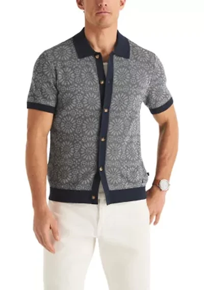 Men's Short Sleeve Medallion Sweater