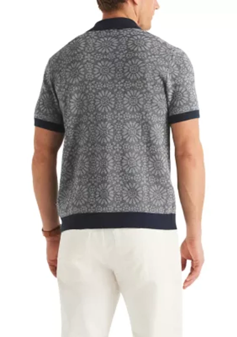 Men's Short Sleeve Medallion Sweater