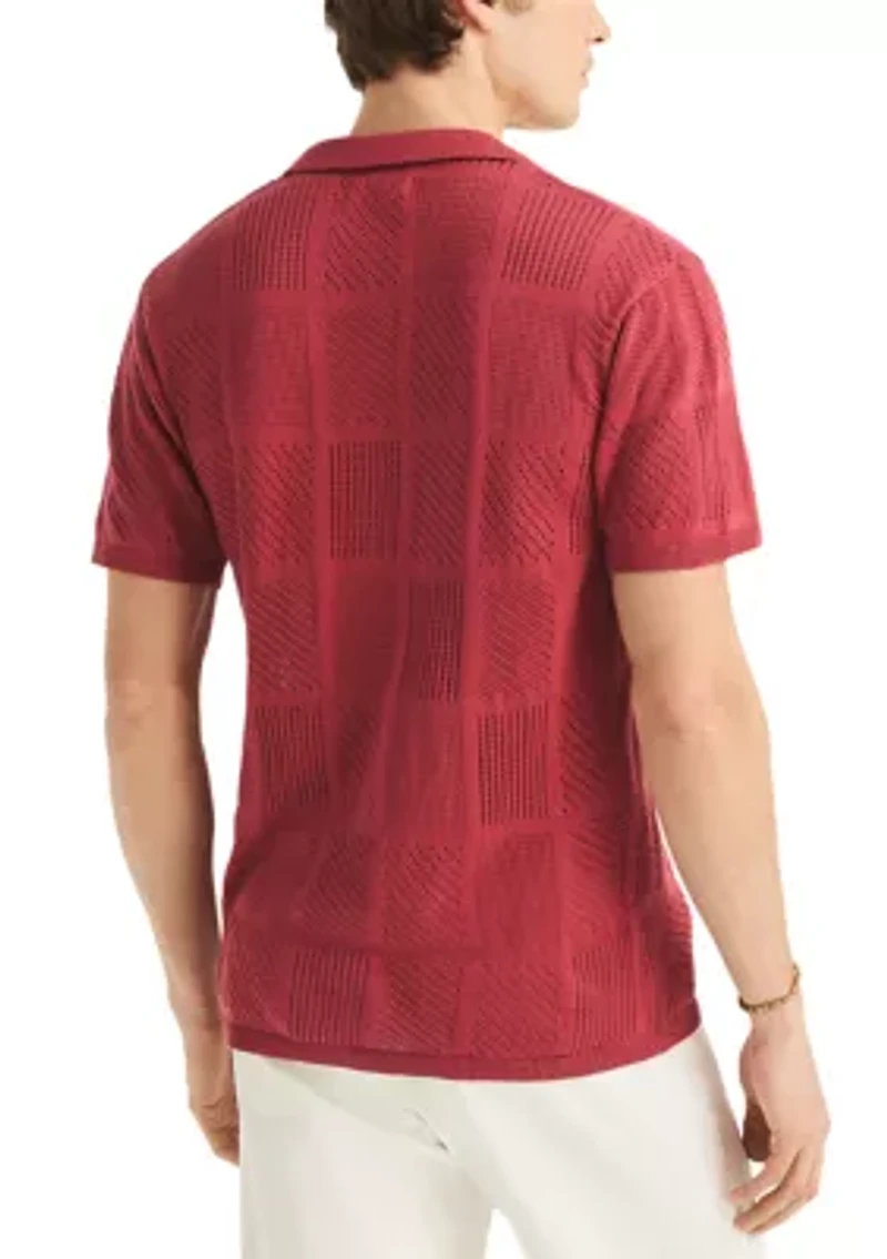 Men's Short Sleeve Open Square Sweater