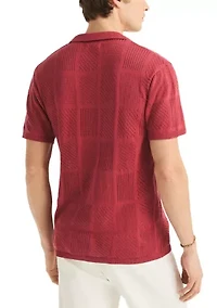 Men's Short Sleeve Open Square Sweater