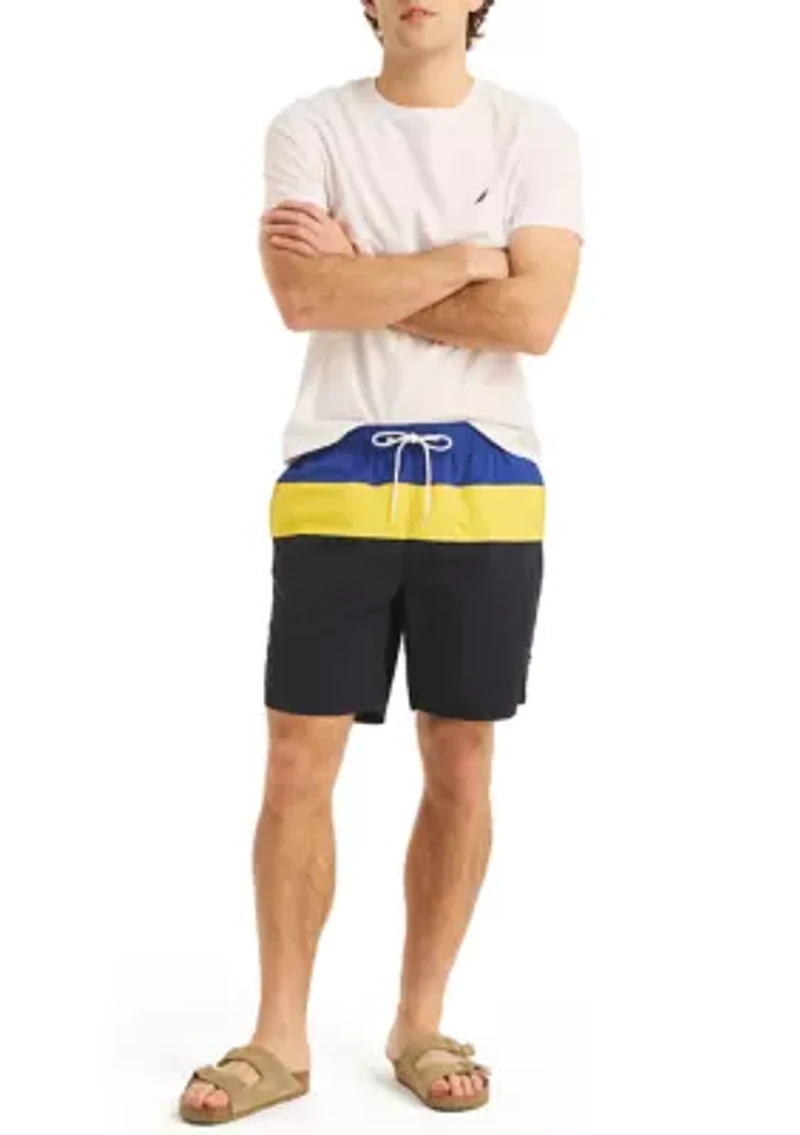 8" Tri Block Quick Dry Swim Shorts