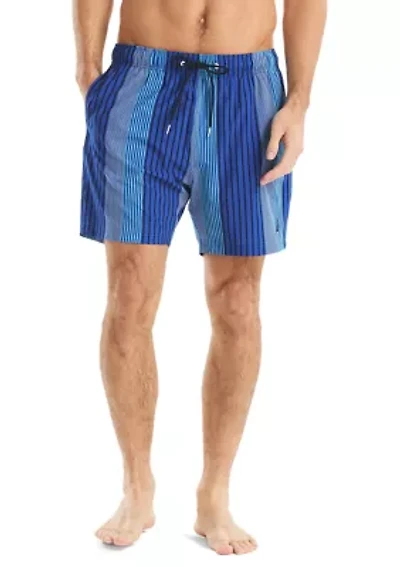 6" Striped Quick Dry Swim Shorts