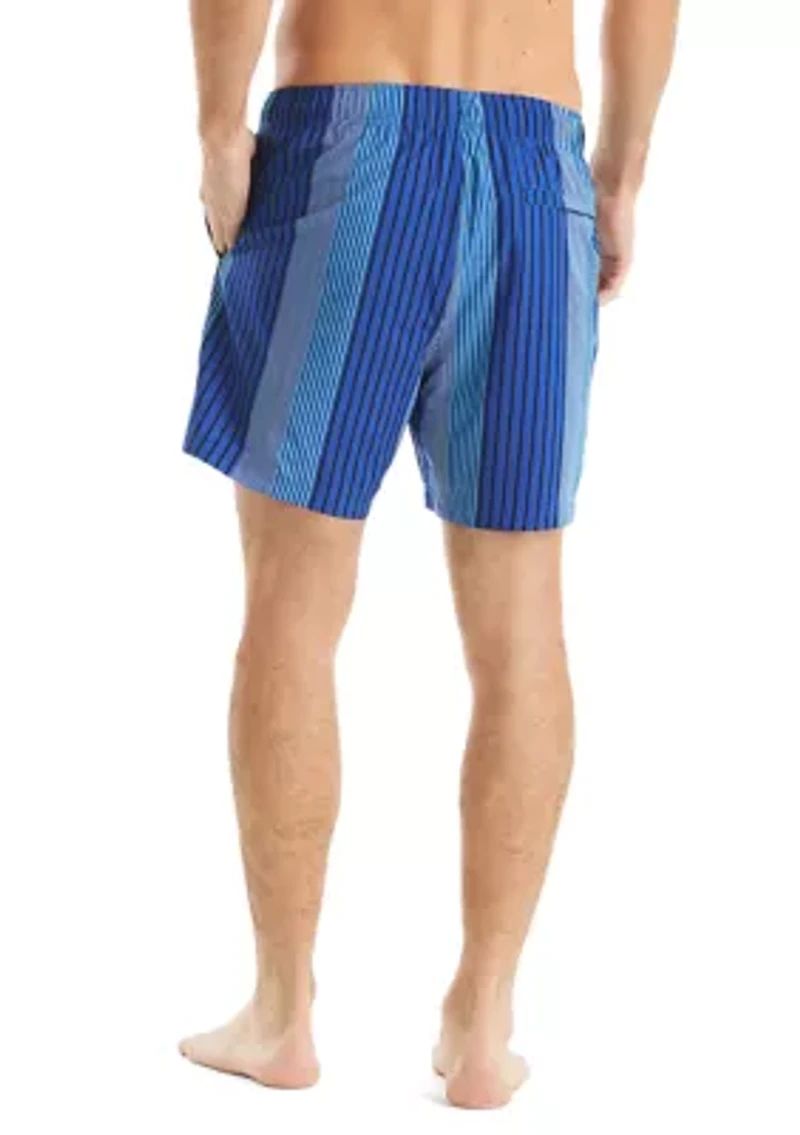 6" Striped Quick Dry Swim Shorts