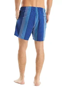6" Striped Quick Dry Swim Shorts