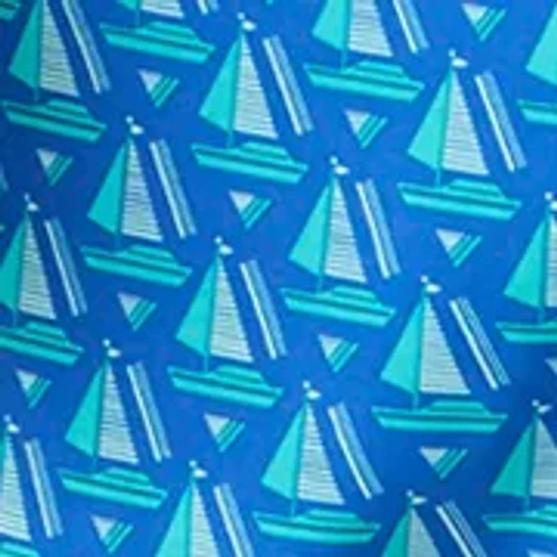 Men's Sail Boat Geo Print 6" Swim Trunks
