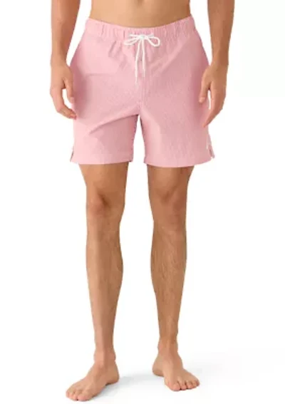 Seersucker Stripe Swim Trunks