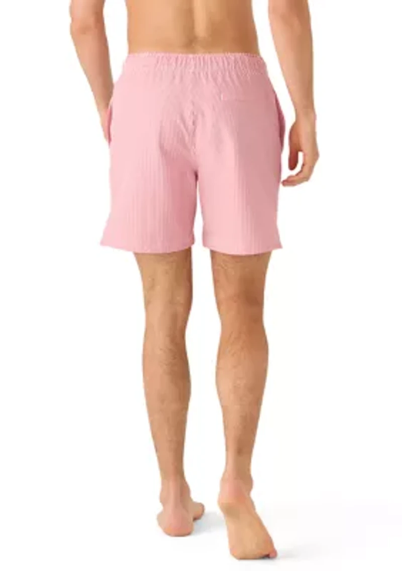 Seersucker Stripe Swim Trunks