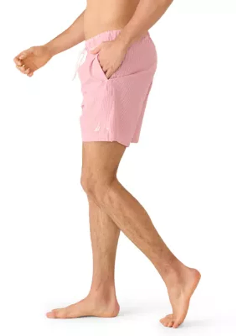 Seersucker Stripe Swim Trunks