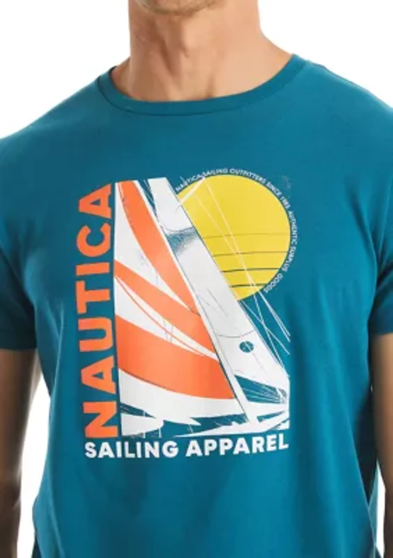 Short Sleeve Modern Sailing Graphic T-Shirt