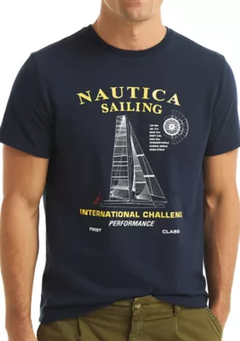 Short Sleeve Sailing Graphic T-Shirt