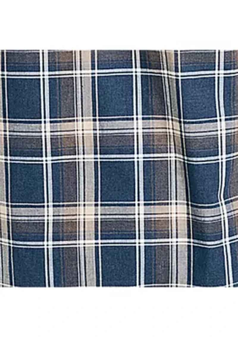 Long Sleeve Heathered Plaid Button Down Shirt