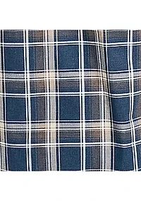 Long Sleeve Heathered Plaid Button Down Shirt