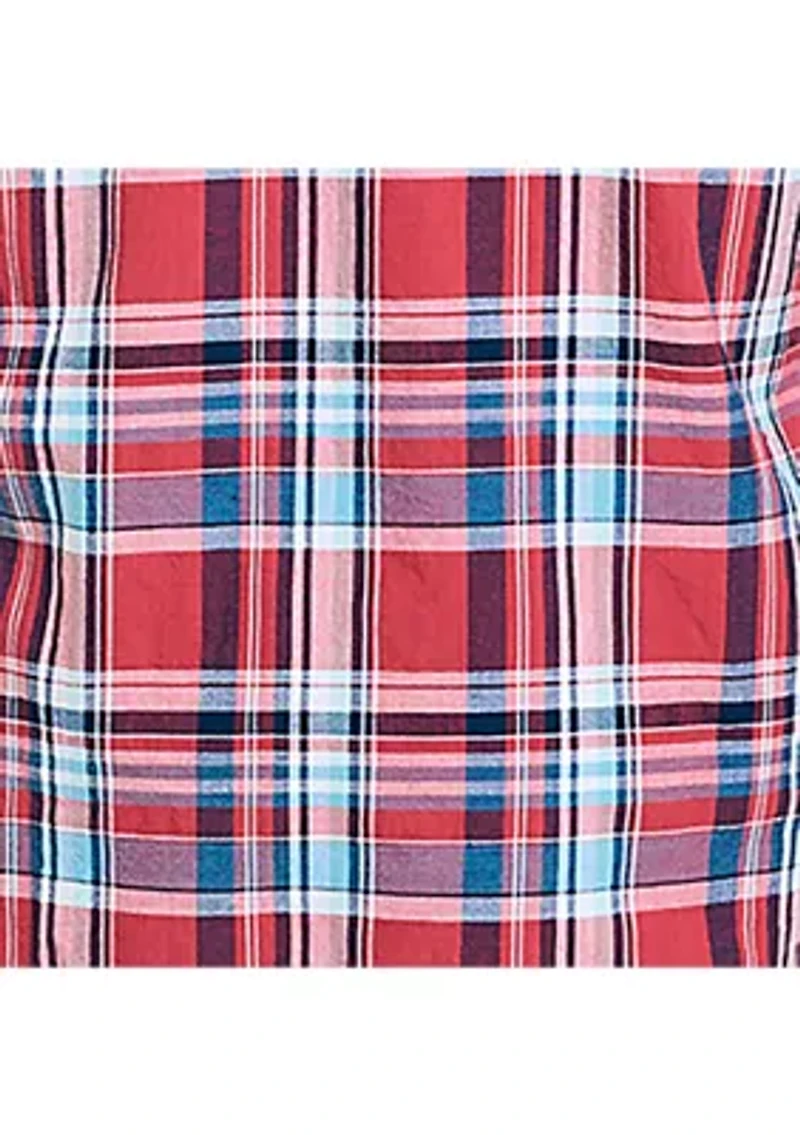Long Sleeve Madras Plaid Shirt