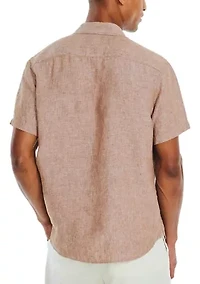 Solid Linen Short Sleeve Shirt