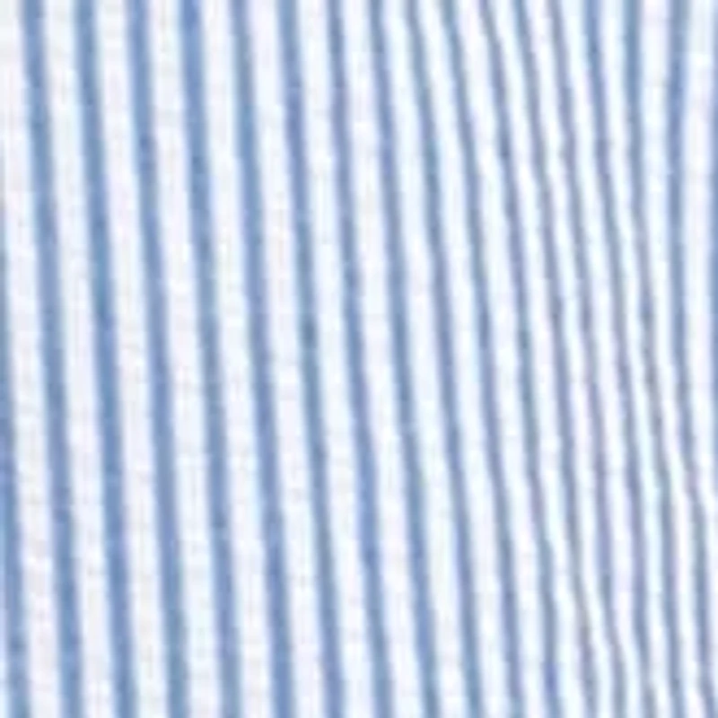 Mixed Striped Seersucker Short-Sleeve Shirt