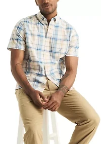 Sustainably Crafted Plaid Short-Sleeve Shirt