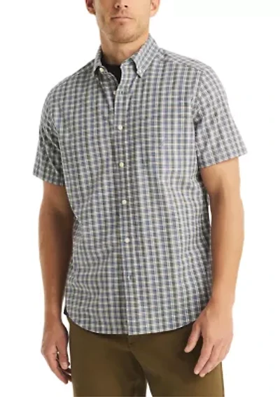 Plaid Oxford Short Sleeve Shirt
