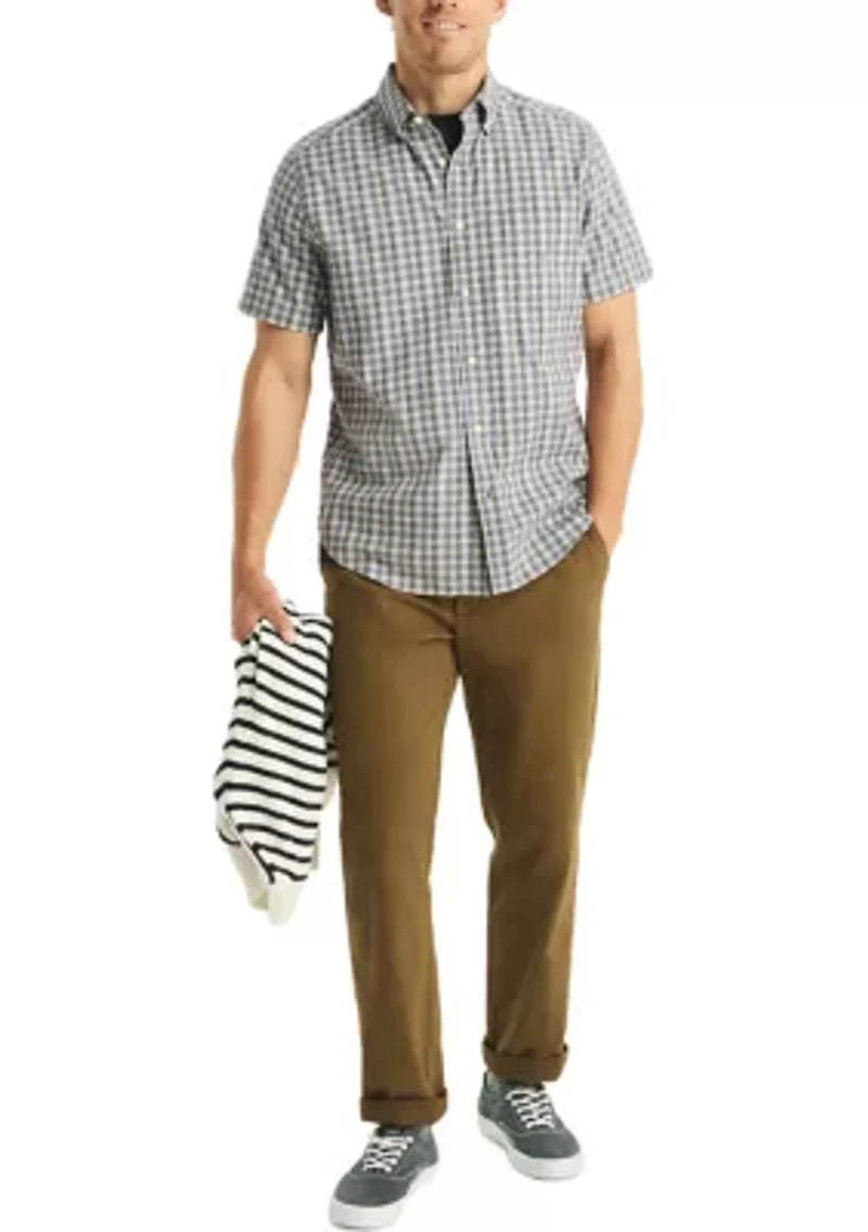 Plaid Oxford Short Sleeve Shirt