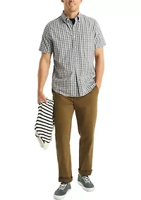 Plaid Oxford Short Sleeve Shirt