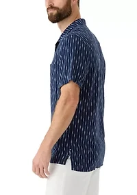 Printed Linen Short Sleeve Shirt