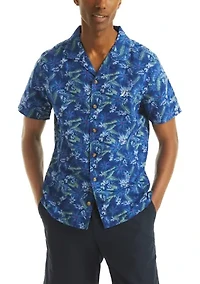 Printed Short-Sleeve Camp Shirt
