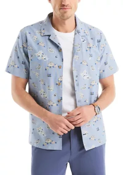 Printed Short Sleeve Camp Shirt