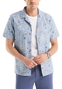 Printed Short Sleeve Camp Shirt