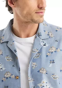 Printed Short Sleeve Camp Shirt