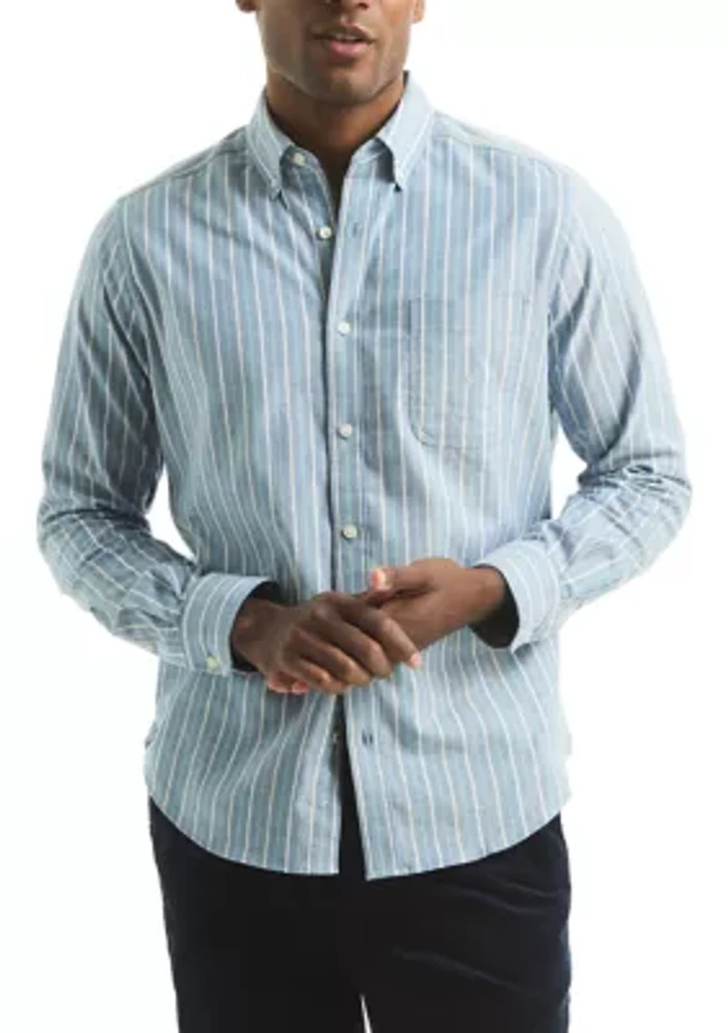 Long Sleeve Oxford Stripe Woven Shirt
