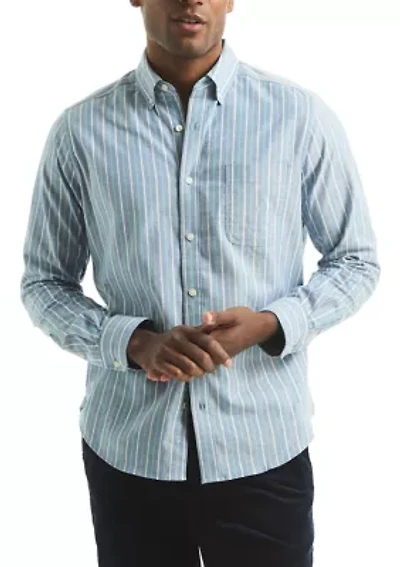 Long Sleeve Oxford Stripe Woven Shirt