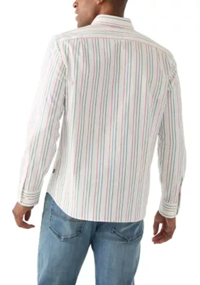 Long Sleeve Oxford Stripe Woven Shirt