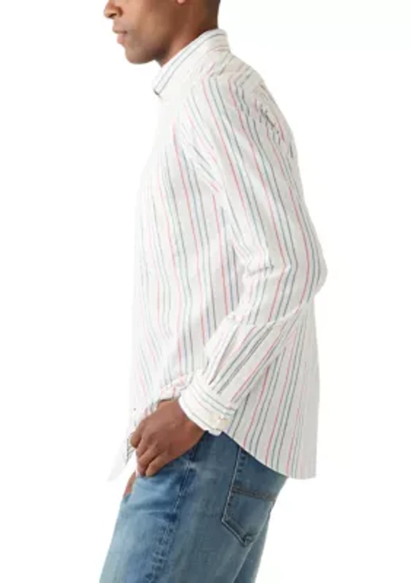 Long Sleeve Oxford Stripe Woven Shirt